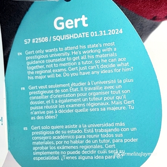 GERT 🍄 FTM Red & Black Mushroom Girly Goth Squad Original Squishmallow ☆ NWT ☆ - Picture 4 of 8
